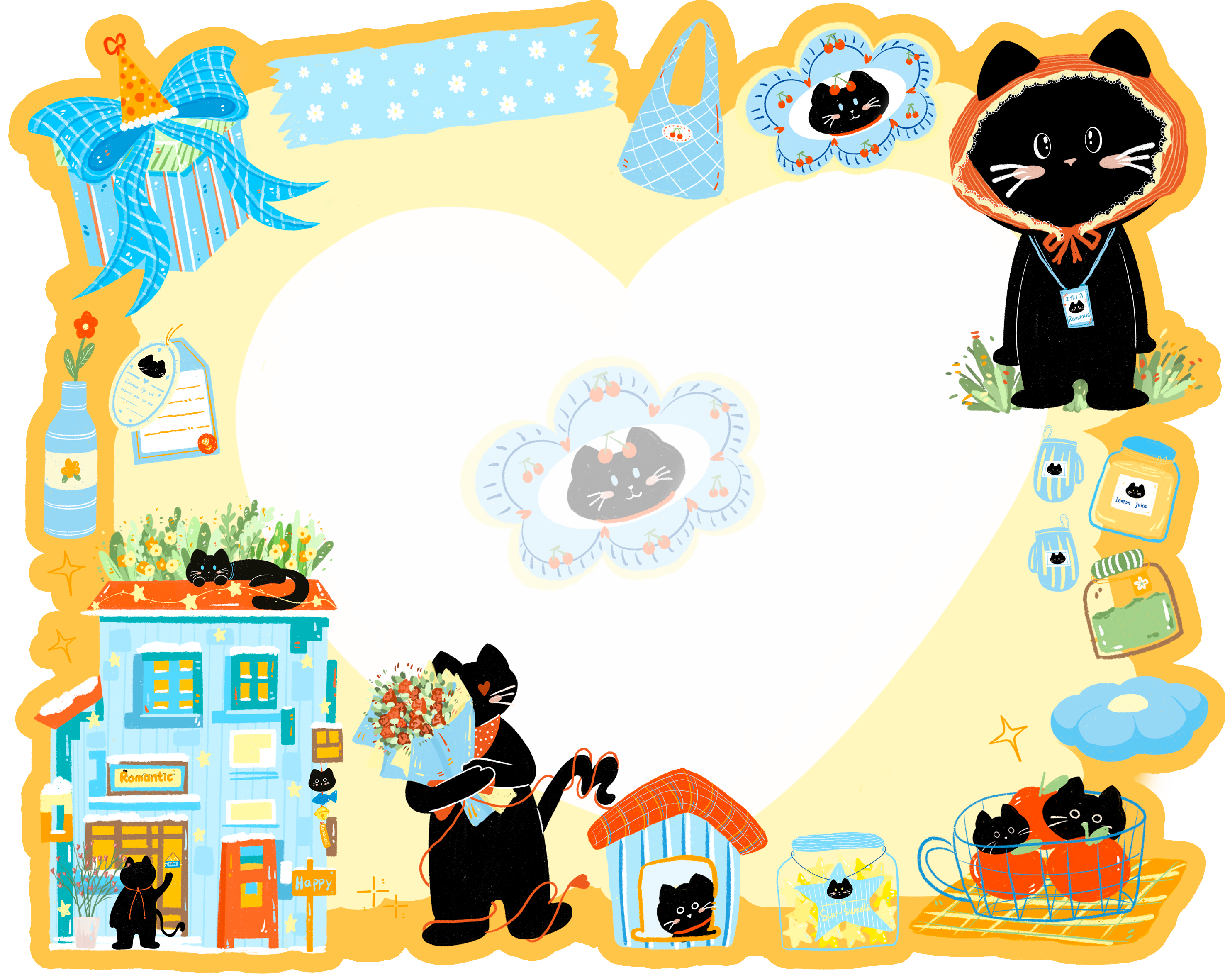 Wipe-Wink Lucky Black Cat Screen Cleaning Tape A | Illustration Licensed Version