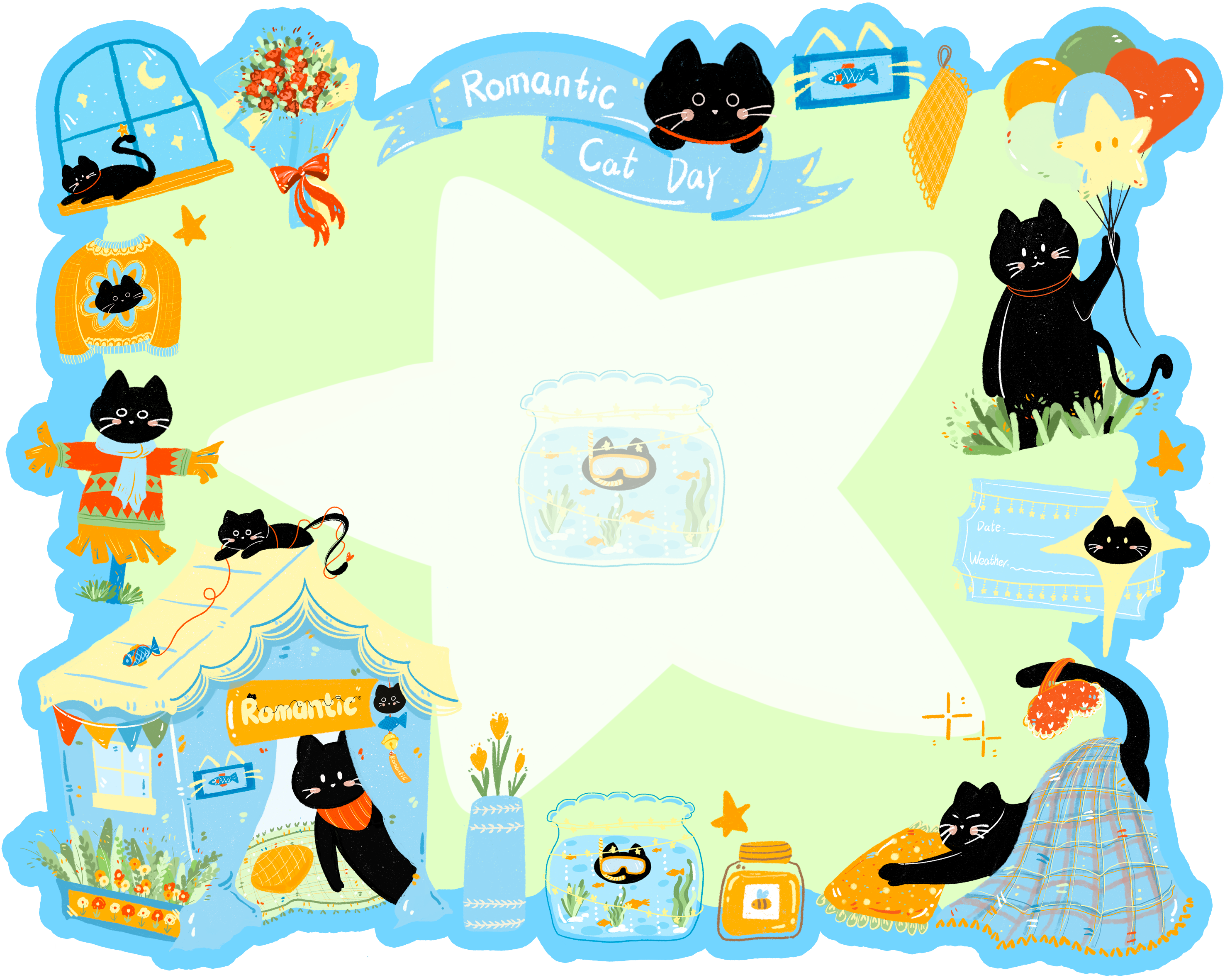 Wipe-Wink Lucky Black Cat Screen Cleaning Tape B | Illustration Licensed Version