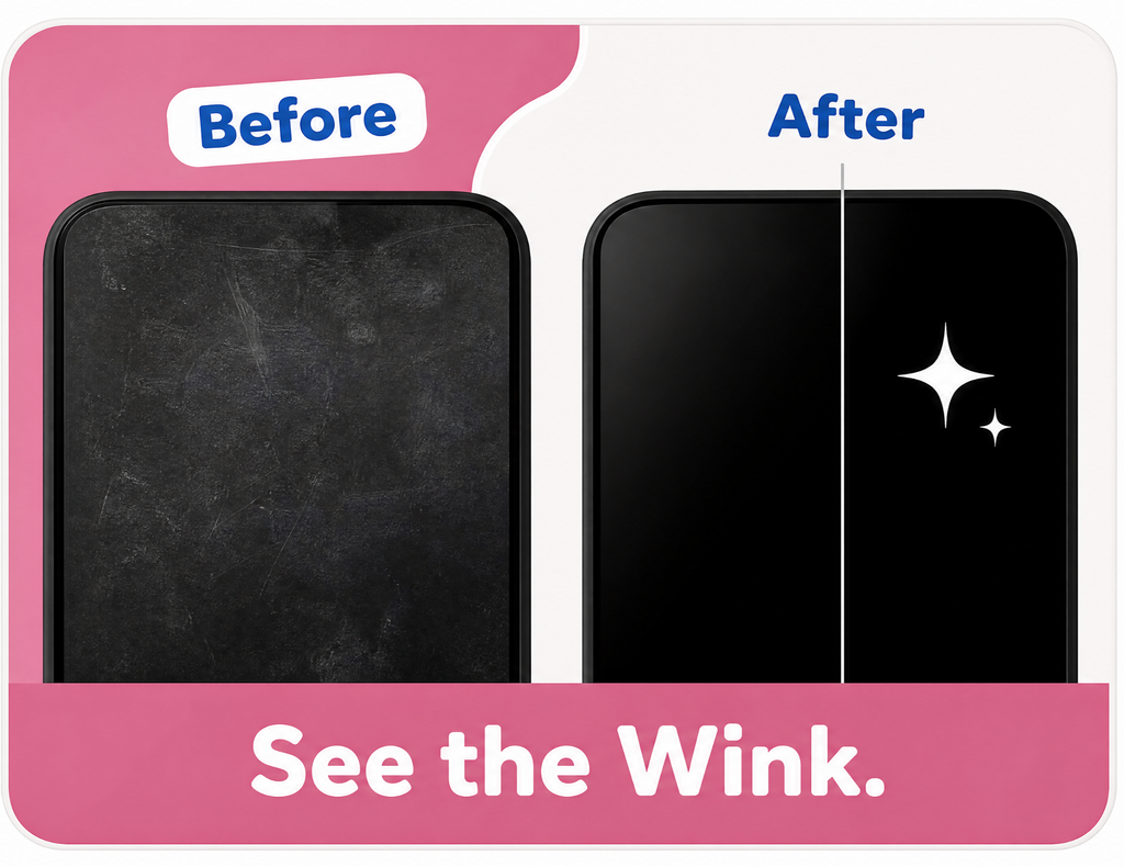 Green Square Screen Cleaning Sticker